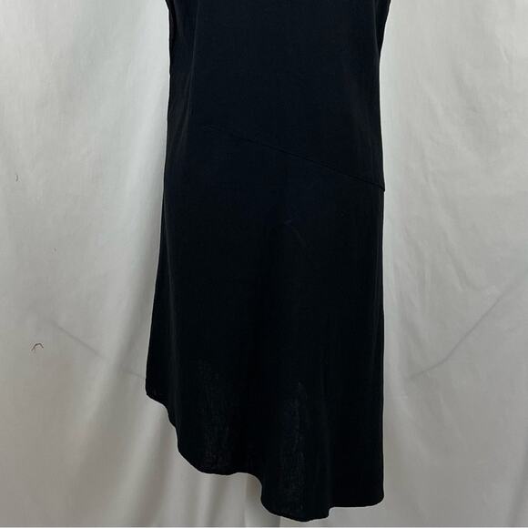 For Cynthia Black Linen Blend Asymmetrical Artsy Boho Midi Dress NWT Size S - Picture 7 of 12